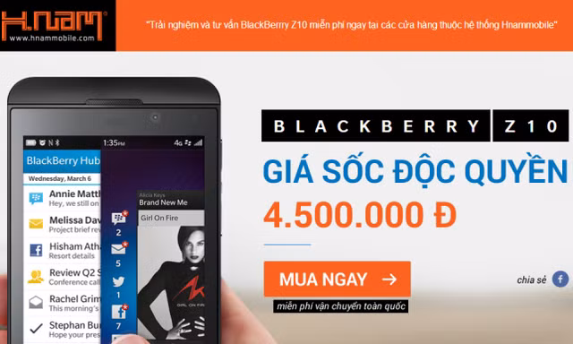 Z10 được bán giá 4,5 triệu từ hôm qua