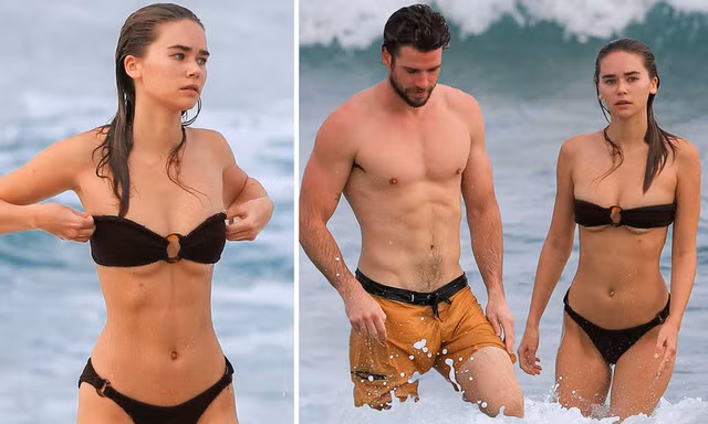 Liam Hemsworth khoe cơ bụng 6 múi, bạn gái mặc bikini dáng như tạc tượng