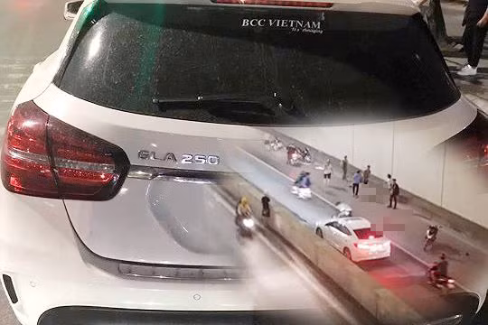 Hiện trường vụ tai nạn và chiếc xe ô tô.