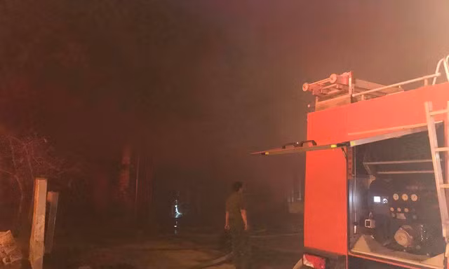 Hiện trường vụ cháy. Ảnh: CTV