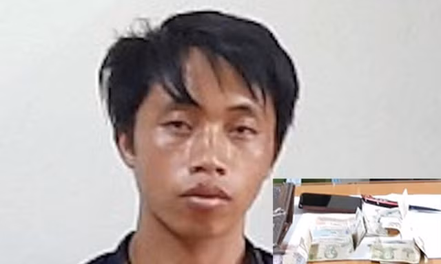 Nghi phạm sát hại vợ cùng tang vật thu giữ. Ảnh: Công an Lào Cai.