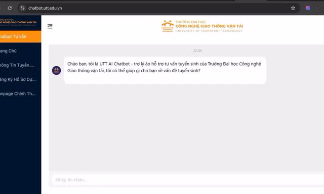Trường ĐH Công nghệ Giao thông Vận tải ra mắt AI Chatbot do giảng viên, sinh viên phát triển hỗ trợ tuyển sinh 2025