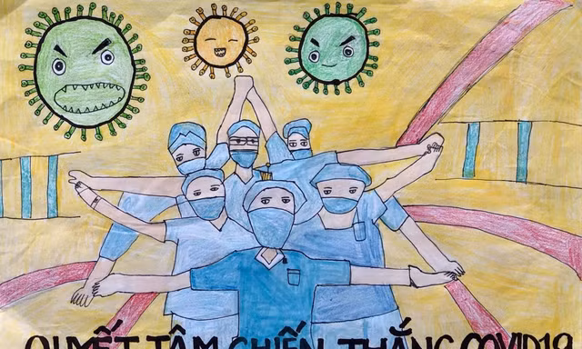 Nhìn lại những mảng màu lạc quan qua từng nét vẽ của các chiến binh nhí