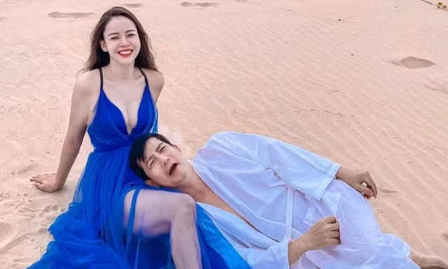 Diễm Hương nóng bỏng, khoe làn da trắng nõn bên ông xã Lê Hồng Quang 