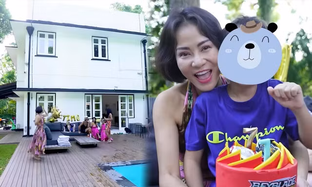 Thu Minh khoe cơ ngơi rộng rãi tại Singapore nhân dịp sinh nhật con trai 