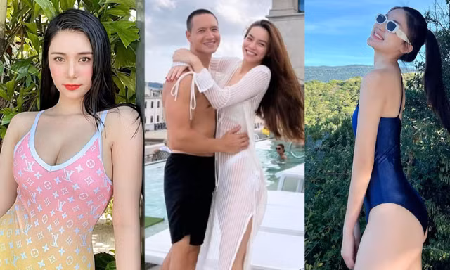 Hồ Ngọc Hà diện bikini gợi cảm tình tứ bên Kim Lý, Lương Thanh khoe vóc dáng nuột nà