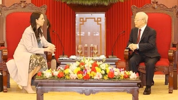 Tổng Bí thư Nguyễn Phú Trọng tiếp Thủ tướng New Zealand Jacinda Ardern 