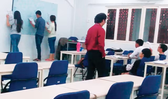Cả khóa mới của một trường TC ở quận 6, TPHCM hiện chỉ có hơn chục học viên đang theo học.