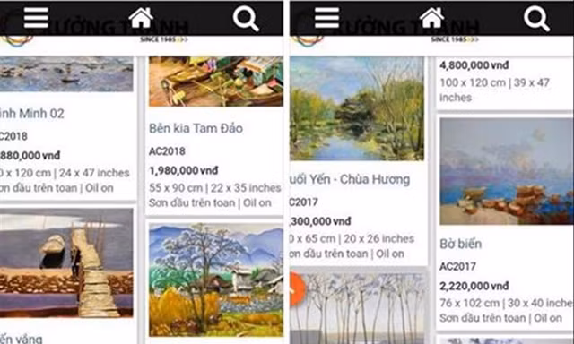 Website mới đây đăng tải và bán công khai tranh nhái của Đặng Tiến, sau phải gỡ bỏ và xin lỗi.
