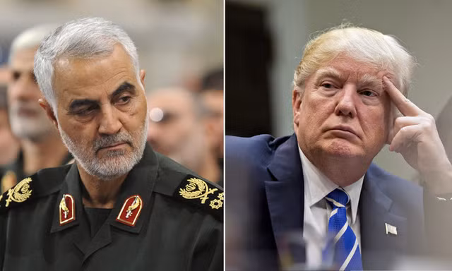 Tướng Qassem Soleimani (trái) và Tổng thống Donald Trump (phải). 