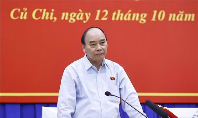 Hình ảnh Chủ tịch nước Nguyễn Xuân Phúc tiếp xúc cử tri huyện Củ Chi