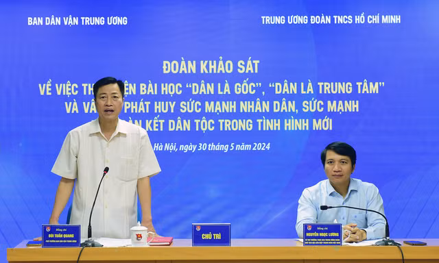 Ban Dân vận T.Ư khảo sát thực hiện bài học 'Dân là gốc', 'Dân là trung tâm' trong Đoàn Thanh niên