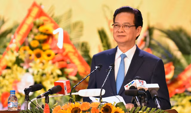 Thủ tướng Nguyễn Tấn Dũng phát biểu chỉ đạo tại Đại hội Đảng bộ thành phố Hải Phòng.