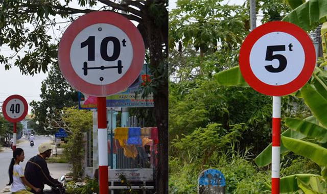 Biển báo trên cùng đoạn đường.