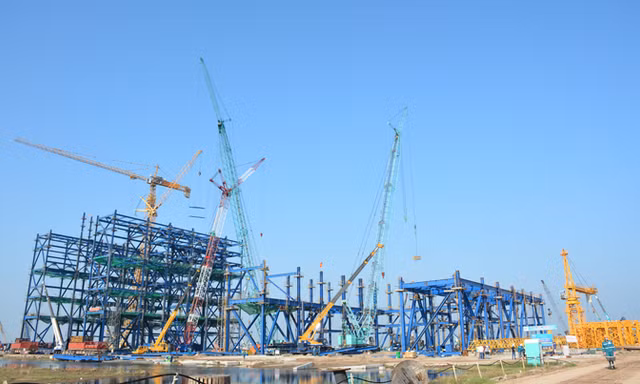 Dự án Nhiệt điện Thái Bình 2 có khoản dư nợ khó đòi hơn 79 tỷ đồng được Ban điều hành dự án tạm ứng cho nhà thầu vượt so với khối lượng thực hiện và không có bảo lãnh theo điều khoản hợp đồng. Ảnh: Hồng Vĩnh.