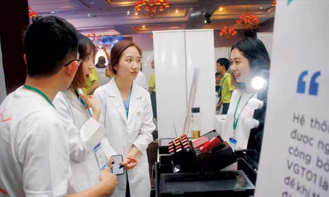 Một dự án khởi nghiệp được giới thiệu tại Ngày hội Khởi nghiệp Việt Nam 2018. ẢNH: NGÔ TÙNG.