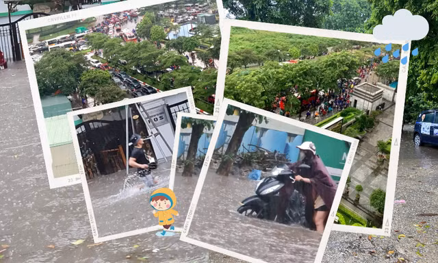 Hà Nội sau cơn mưa lớn: Khu vực Keangnam ngập sâu, 2 tiếng đồng hồ mới đi được 2km