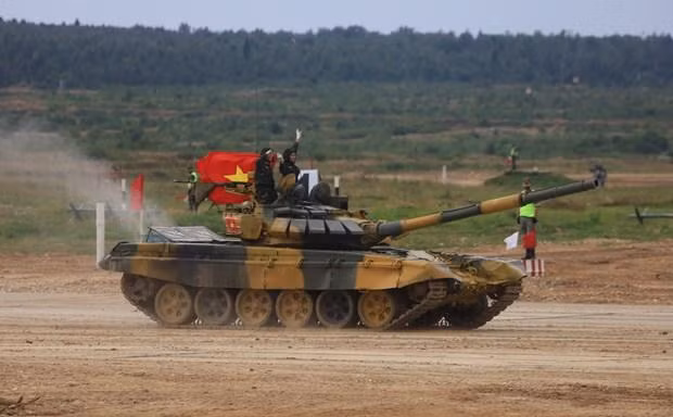 Kíp xe tăng của Việt Nam tại Army Games 2020. (Ảnh: Trần Hiếu/TTXVN)