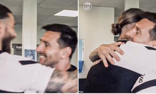 Messi rạng rỡ ôm 'cựu thù' Ramos trong buổi tập đầu tiên ở PSG