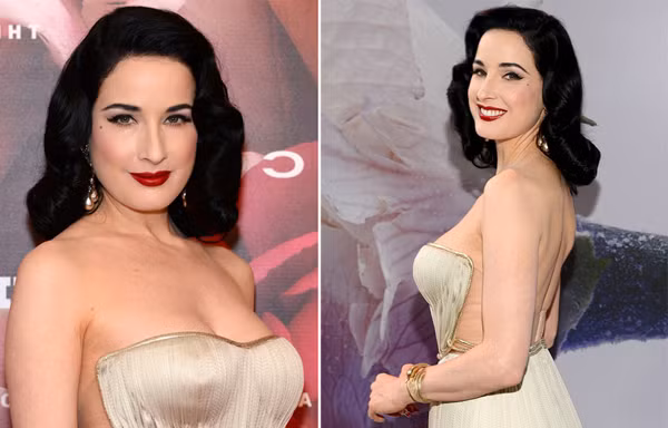 Vũ nữ thoát y Dita Von Teese khéo léo khoe vòng một