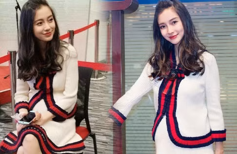 Angelababy tươi tắn rạng ngời, khoe bụng bầu 7 tháng