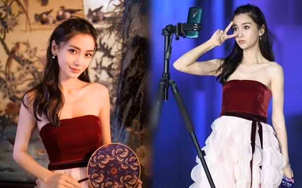 Người đẹp lai Angelababy trẻ xinh như công chúa với váy vai trần