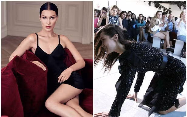 Đi giày cao lênh khênh, Bella Hadid ngã nhào trên sàn catwalk