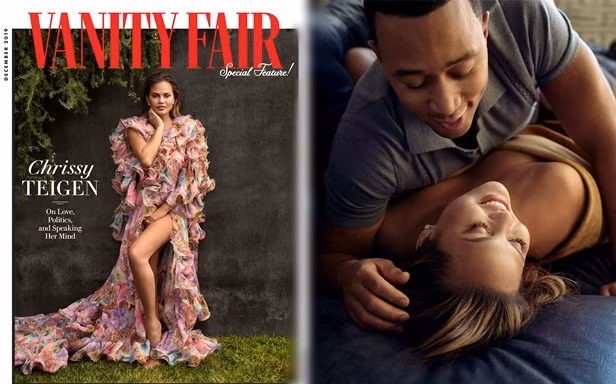 Siêu mẫu áo tắm Chrissy Teigen tình tứ ngọt ngào bên chồng