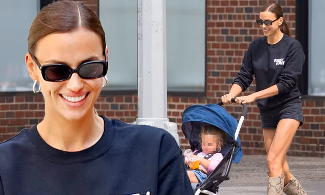 Đưa con đi dạo, Irina Shayk vẫn đẹp và thần thái như đang catwalk