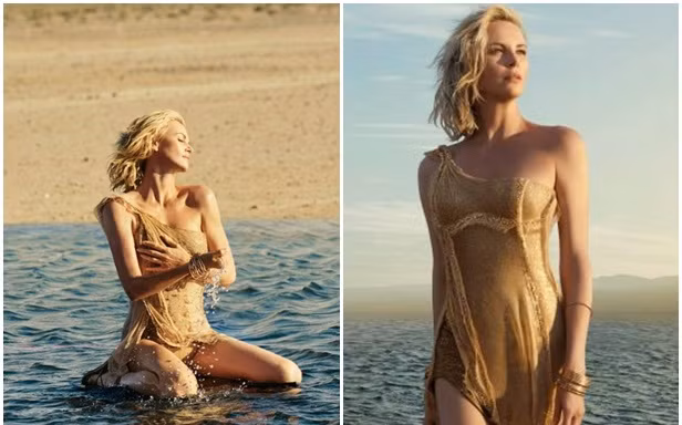 Vóc dáng nữ thần của Charlize Theron trên biển