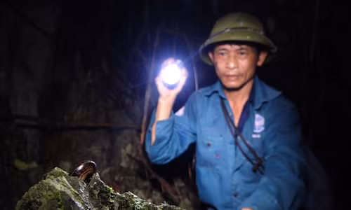 Người dân bám vách đá bắt ốc núi sau cơn mưa đầu mùa