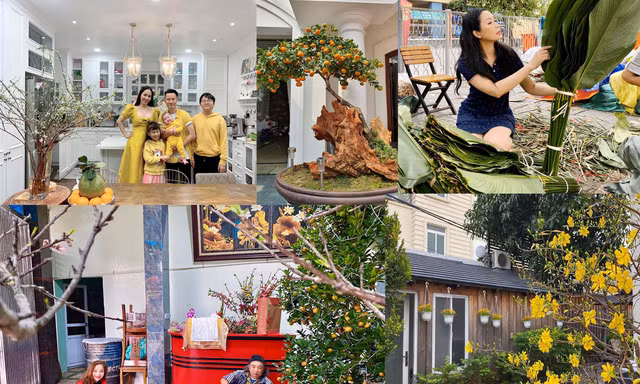 Sao Việt trang hoàng nhà cửa rực rỡ đào mai đón Tết