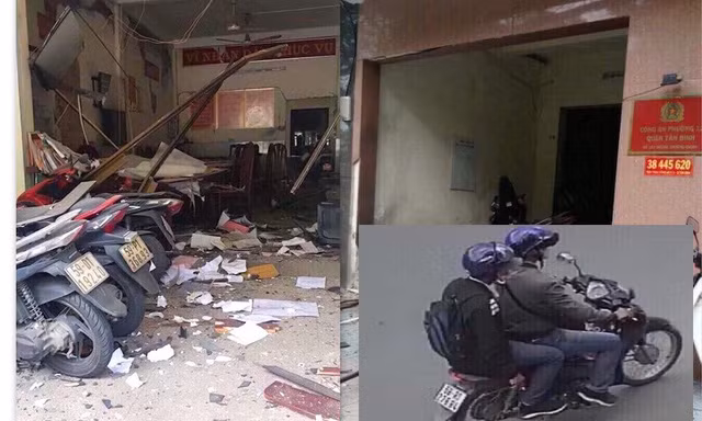 Camera ghi hình 2 kẻ có liên quan đến vụ nổ trụ sở Công an phường ở Sà