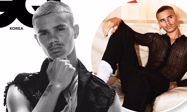 Con trai thứ nhà Beckham cạo đầu, nuôi ria mép đầy khác lạ trên bìa tạp chí thời trang