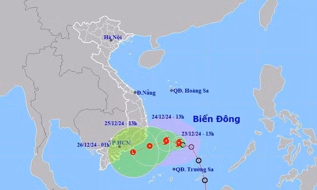 Bão số 10 sẽ đi vào vùng biển Khánh Hòa đến Bình Thuận từ sáng mai