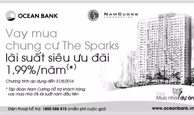 Vay mua chung cư The Sparks lãi suất 1,99%/năm