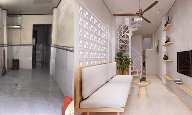 Nhà phố 18m2 sang, rộng sau khi cải tạo vài chi tiết