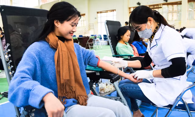 Sinh viên Lào Cai tham gia hiến máu Chủ nhật Đỏ