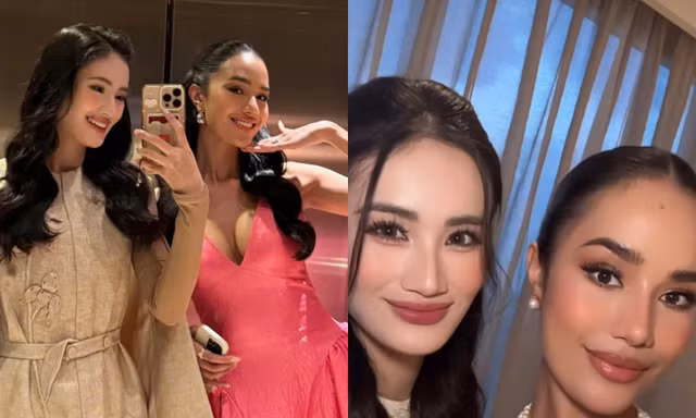 Nhan sắc 'kẻ tám lạng, người nửa cân' của 'nàng Hậu' Việt với 'mỹ nhân' đình đám Thái Lan tại 'Miss World 2025'