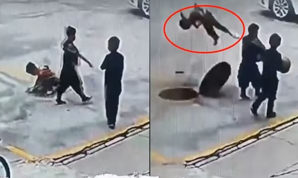 Cảnh báo: Thả pháo hoa xuống cống, cống nổ tung khiến các em nhỏ bị bắn văng