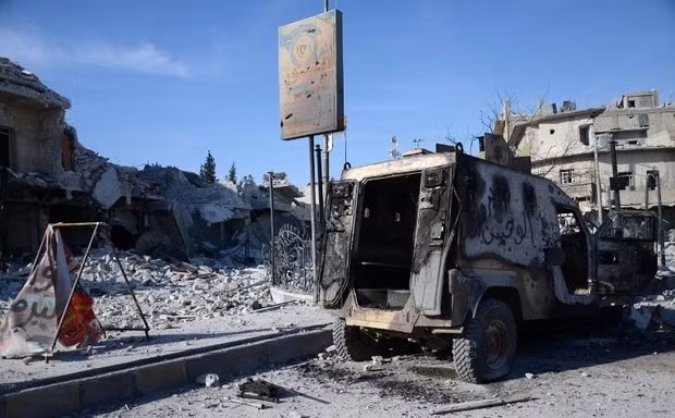 Hiện trường vụ đánh bom ở thị trấn gần Al-bab. (Nguồn: AFP)