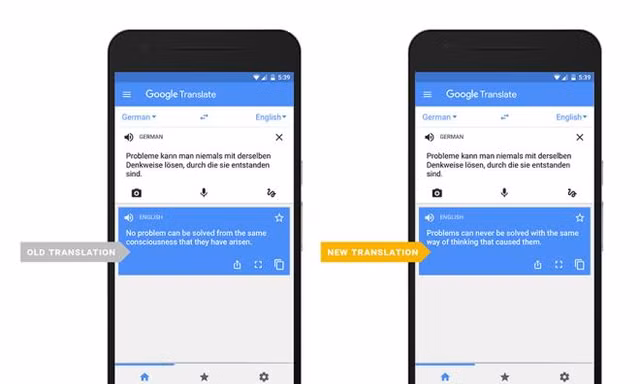 Ứng dụng trí tuệ nhân tạo, Google dịch chuẩn hơn nhiều lần
