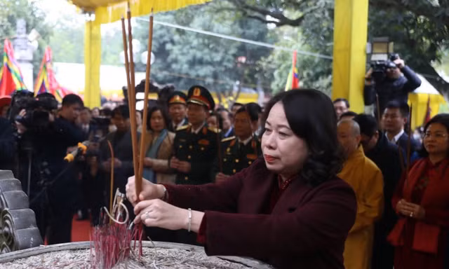 Quyền Chủ tịch nước Võ Thị Ánh Xuân dự lễ kỷ niệm khởi nghĩa Hai Bà Trưng