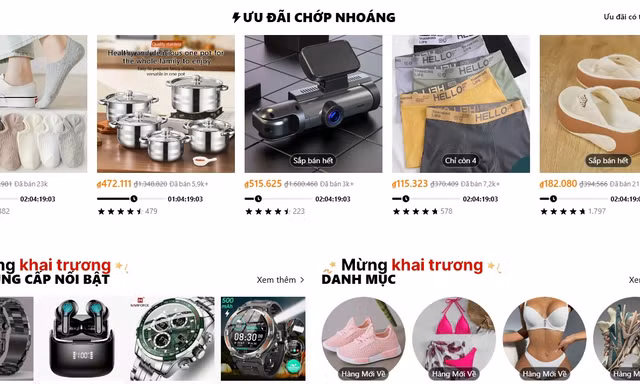 Temu đang mạnh tay chi cho quảng cáo, marketing và khuyến mại để thu hút người dùng Việt Nam. Ảnh chụp màn hình ngày 31/10.