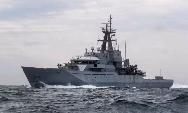 Tàu tuần tra ngoài khơi HMS Mersey của Hải quân Hoàng gia Anh. Ảnh: UK Royal Navy.