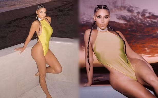 Áo tắm táo bạo tôn đường cong 'nảy lửa' của Kim Kardashian