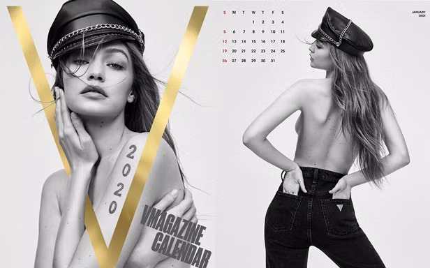 Gigi Hadid bán nude ngực trần táo bạo 