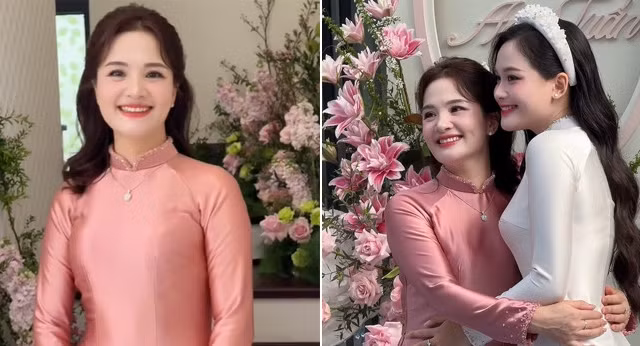 Mẹ cô dâu trẻ đẹp, nụ cười tỏa nắng gây chú ý trong đám hỏi ở Hải Phòng