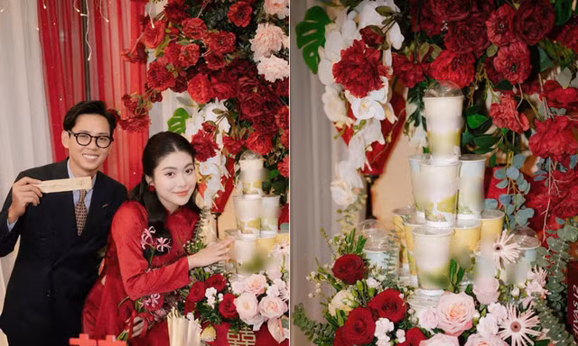 Chú rể Hà Nội đem tráp trà sữa sang nhà gái khiến cả họ bất ngờ