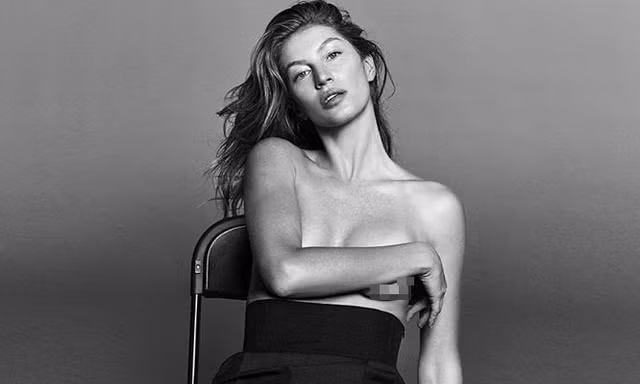 Siêu mẫu 'triệu đô' Gisele Bundchen bán nude che ngực đầy